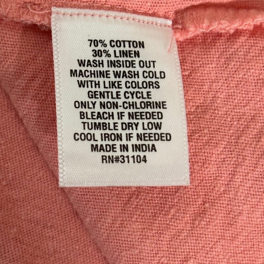 Wonderly Boat Neck Top Women XL Coral Blast Linen Cotton Blend Dolman Sleeve NEW - Picture 7 of 8